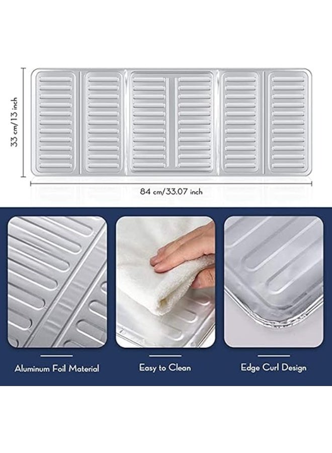 Two-piece gas stove protector, 3-sided oil splatter guard, non-stick aluminum, foldable cooking oil splatter guard by Cool Baby, silver - Image 5